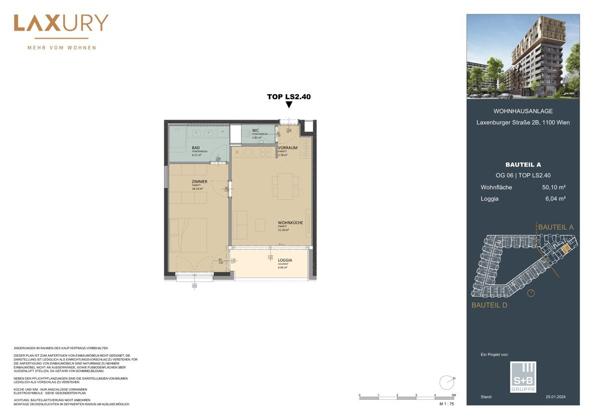 Wohnung zum Kauf provisionsfrei 380.000 € 2 Zimmer 50,1 m²<br/>Wohnfläche 6.<br/>Geschoss 01.09.2025<br/>Verfügbarkeit Laxenburger Straße 2B Wien 1100