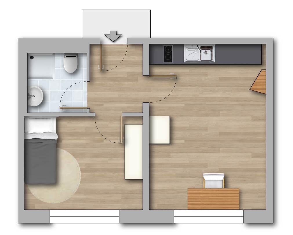 Wohnung zur Miete 296 € 2 Zimmer 32,5 m²<br/>Wohnfläche Schönwalde II Greifswald 17491