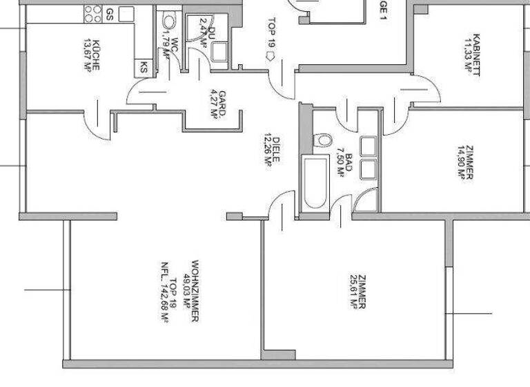 Wohnung zur Miete 2.182 € 4 Zimmer 143,7 m² 5. Geschoss Wien 1030