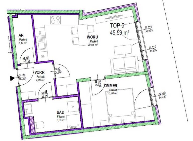 Wohnung zum Kauf 240.879 € 2 Zimmer 45,6 m² Groß-Enzersdorf 2301