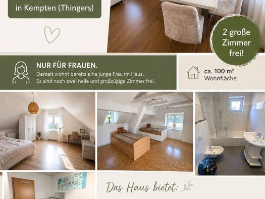 WG-Zimmer zur Miete 500 € 22 m² frei ab sofort Thingers Kempten (Allgäu) 87439