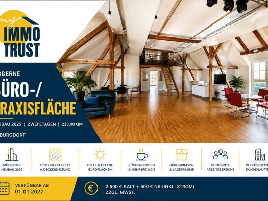 Praxisfläche zur Miete - Erstbezug 2.500 € 6 Zimmer 233 m² Bürofläche Burgdorf Burgdorf 31303