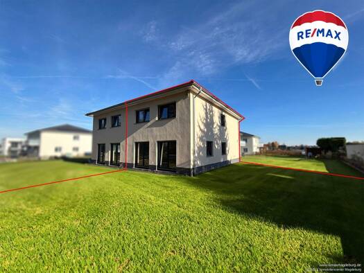 Doppelhaushälfte zur Miete - Erstbezug 1.800 € 5 Zimmer 130,4 m² 610 m² Grundstück frei ab 01.03.2026 Ottersleben Magdeburg 39116