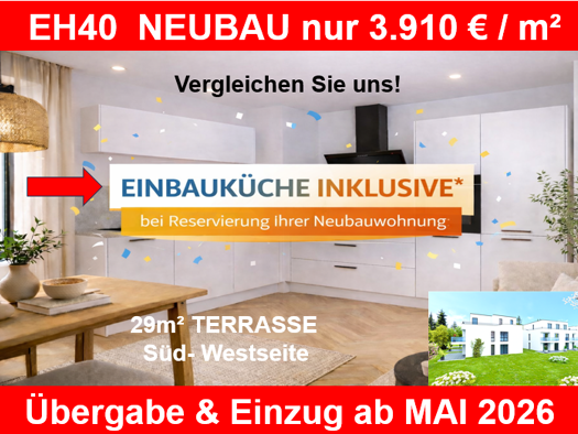 Terrassenwohnung zum Kauf - Erstbezug provisionsfrei 324.500 € 3 Zimmer 83 m² frei ab 01.06.2026 Lenzinghausen Spenge 32139