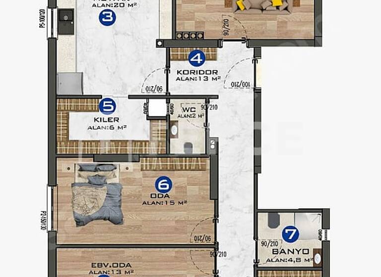 Studio zum Kauf 94.000 € 4 Zimmer 139 m² 4. Geschoss Ankara 06946