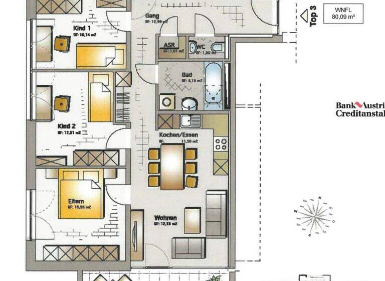 Wohnung zum Kauf 398.000 € 4 Zimmer 81 m² Sandgasse 19a TOP 3 Dornbirn 6850