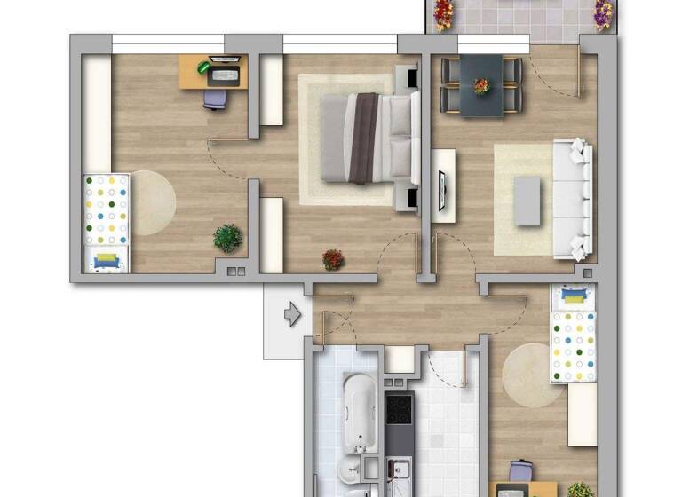 Wohnung zur Miete 471 € 4 Zimmer 76 m² EG Kastanienweg 29 Bernburg Bernburg (Saale) 06406