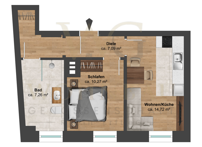 Wohnung zum Kauf - Erstbezug 159.000 € 2 Zimmer 39 m² 2. Geschoss Jülich 52428