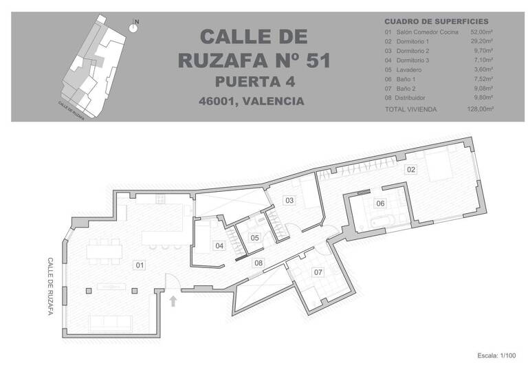 Wohnung zum Kauf provisionsfrei 840.000 € 3 Zimmer 128 m² 2. Geschoss València 46006