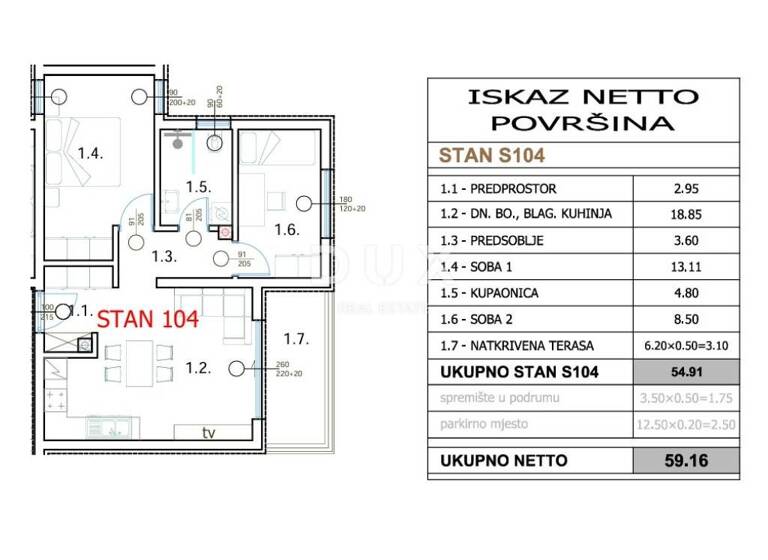 Wohnung zum Kauf 248.472 € 3 Zimmer 59 m² 3. Geschoss Center