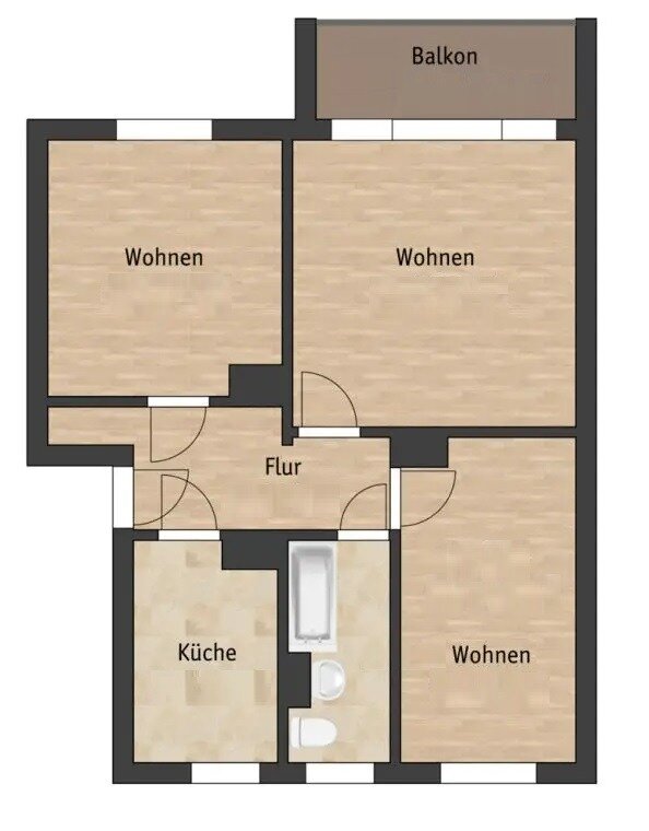 Wohnung zum Kauf 113.000 € 3 Zimmer 62 m²<br/>Wohnfläche 3.<br/>Geschoss Pirna Pirna 01796