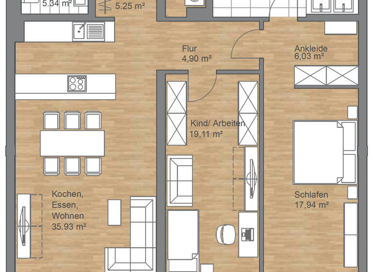 Wohnung zum Kauf - Neubau 569.000 € 3 Zimmer 120,9 m²<br/>Wohnfläche 2.<br/>Geschoss Paul-Flechsig-Straße 11 Meusdorf Leipzig 04289