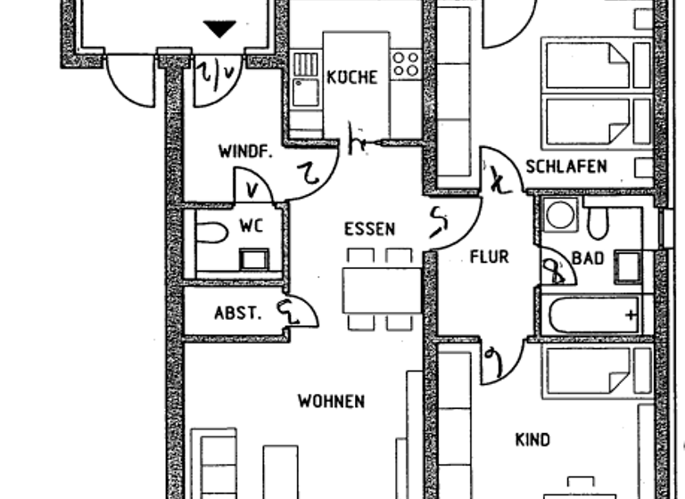 Wohnung zur Miete 1.270 € 3 Zimmer 77,8 m² 1. Geschoss frei ab sofort Veitshöchheim 97209