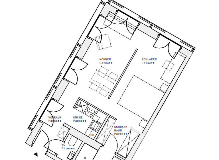 Wohnung zur Miete - Erstbezug 993 € 1,5 Zimmer 45 m² 16. Geschoss Wien 1220