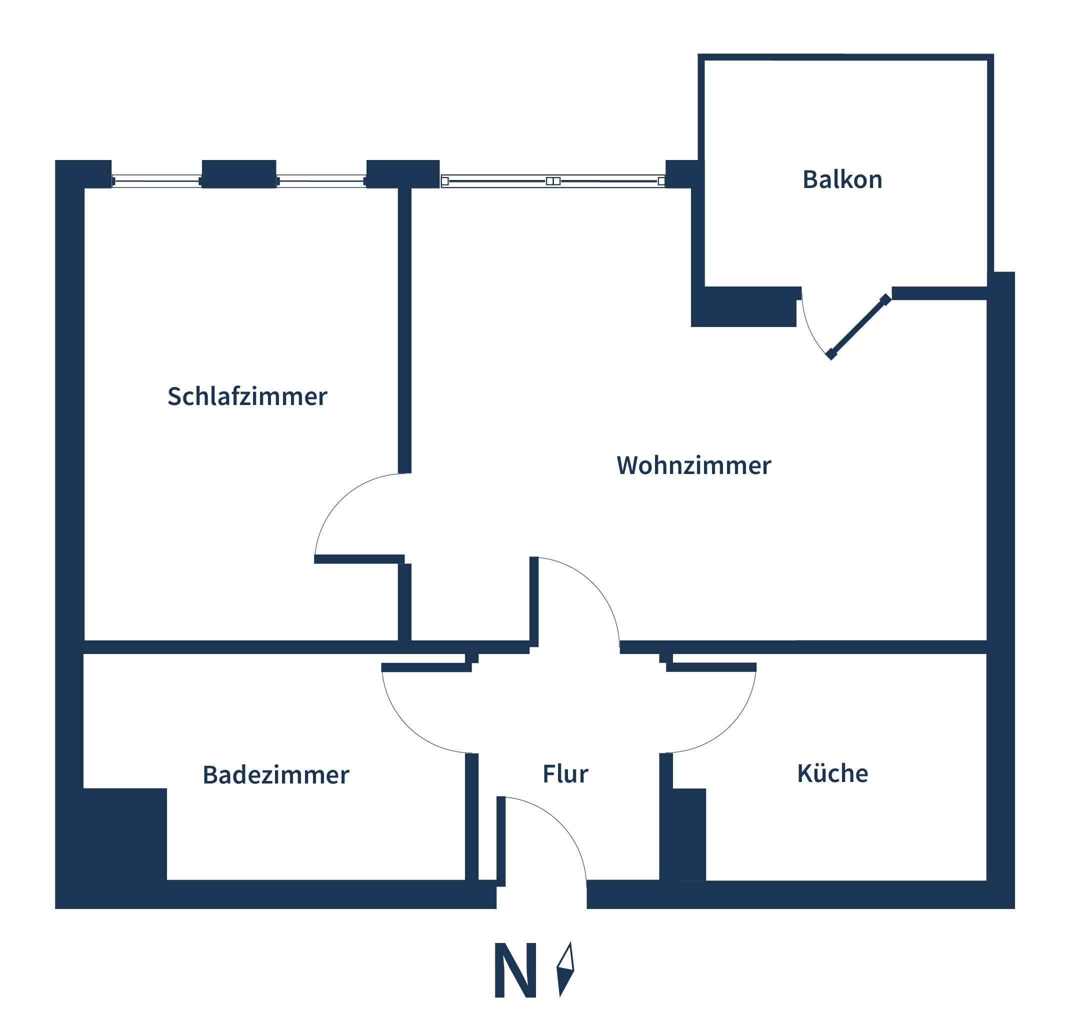 Wohnung zum Kauf 170.000 € 2 Zimmer 45,8 m²<br/>Wohnfläche 2.<br/>Geschoss Südstadt 30 Fürth 90763