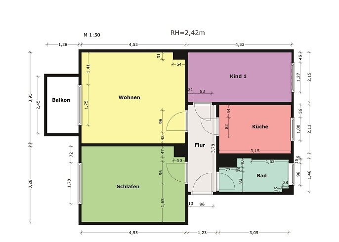 Wohnung zur Miete 339 € 3 Zimmer 60,4 m²<br/>Wohnfläche 1.<br/>Geschoss Friedrichstraße 61 Oschersleben Oschersleben 39387