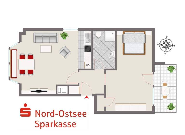 Wohnung zum Kauf 280.000 € 2 Zimmer 49,8 m² 1. Geschoss Wittdün 25946