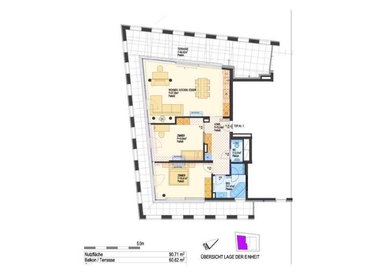 Terrassenwohnung zum Kauf 683.000 € 3 Zimmer 90,7 m² 5. Geschoss Schwaz 6130