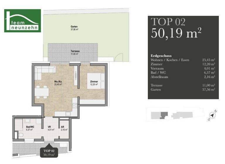Wohnung zum Kauf - Erstbezug provisionsfrei 306.280 € 2 Zimmer 50,6 m² EG Sankt Leonhard Graz 8010