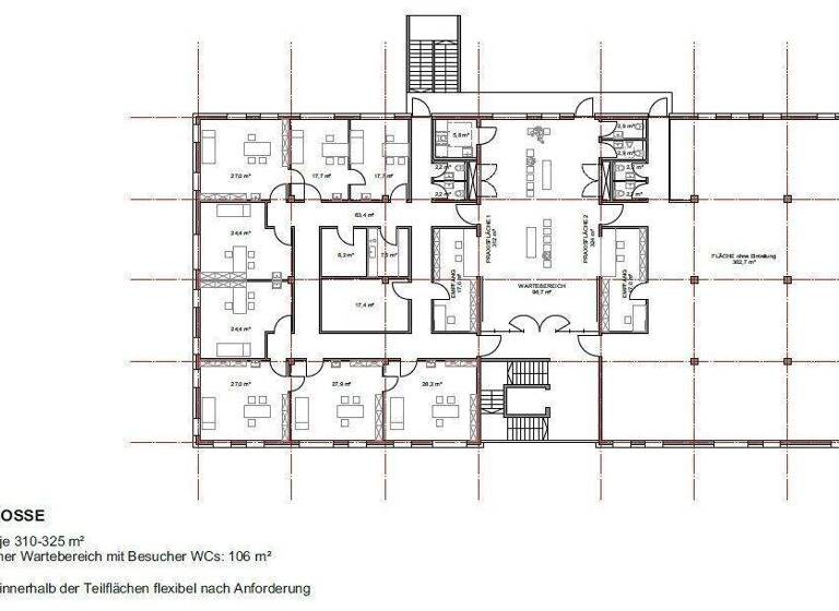 Büro zur Miete - Erstbezug 750 m² Bürofläche teilbar von 150 m² bis 350 m² Margetshöchheim 97276