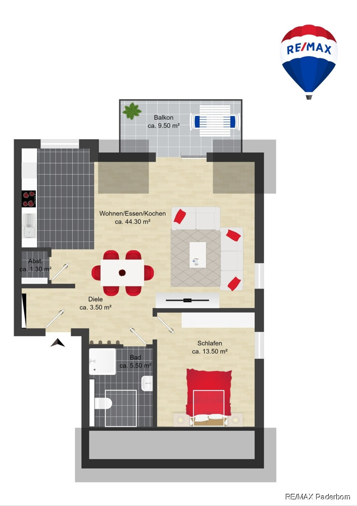 Wohnung zum Kauf provisionsfrei 282.000 € 2 Zimmer 70,5 m²<br/>Wohnfläche Danziger Straße 9 Delbrück Delbrück 33129