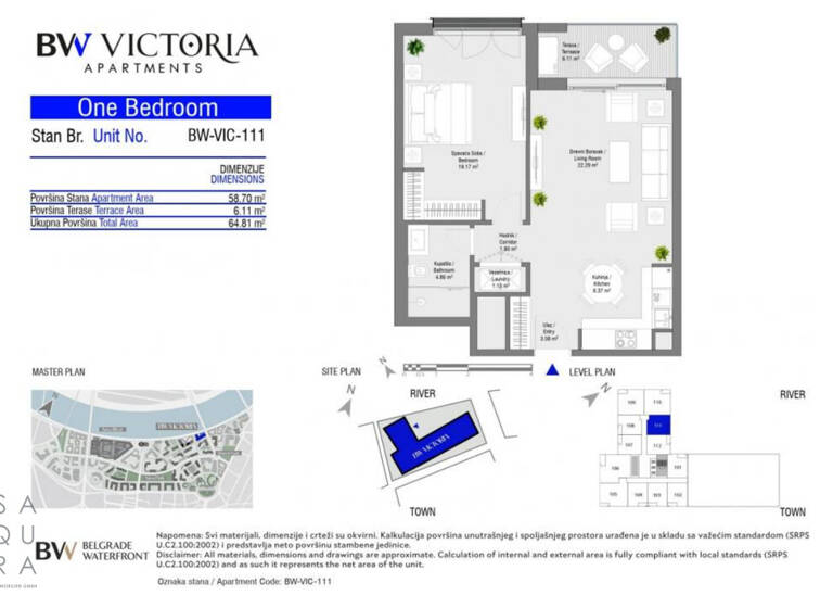Wohnung zum Kauf 396.888 € 2 Zimmer 58,7 m² Belgrad Waterfront 11000