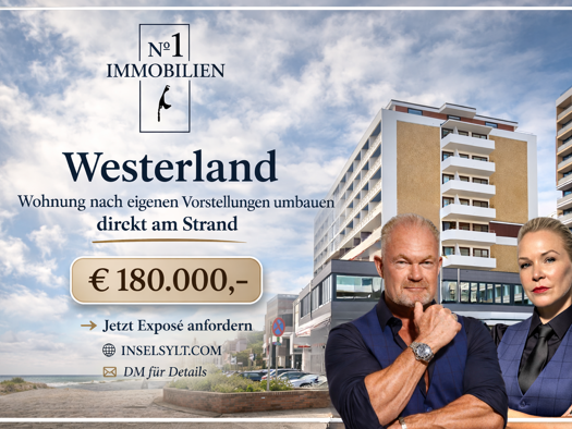 Studio zum Kauf 180.000 € 1 Zimmer 24 m² 1. Geschoss Westerland Sylt 25980
