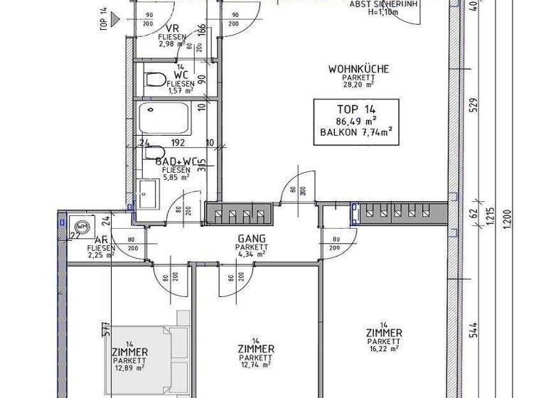 Wohnung zum Kauf - Erstbezug 649.000 € 4 Zimmer 90 m² 4. Geschoss frei ab 01.06.2026 Wien 1050