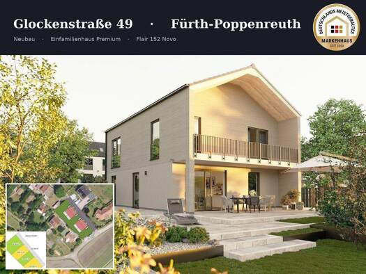 Einfamilienhaus zum Kauf provisionsfrei 1.150.913 € 5 Zimmer 185 m² 657 m² Grundstück Glockenstraße 49 Poppenreuth Fürth 90765