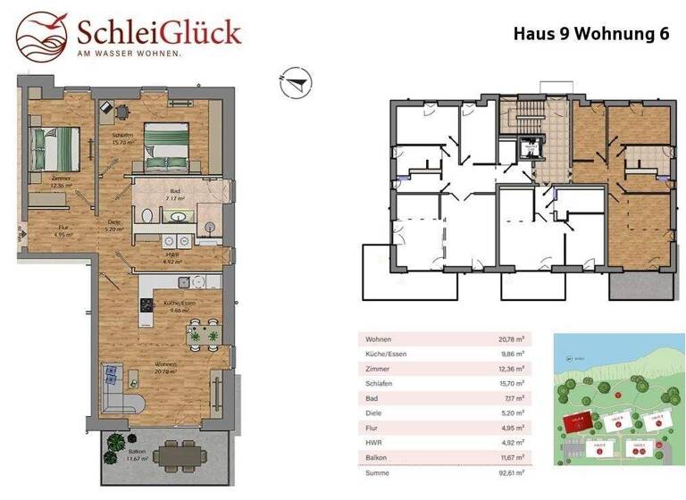 Wohnung zum Kauf - Erstbezug 670.000 € 3 Zimmer 87 m² 2. Geschoss Kappeln 24376