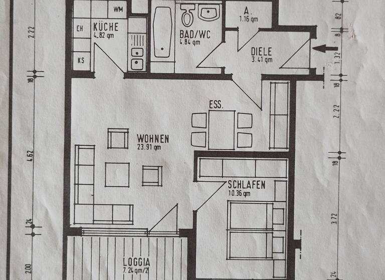 Wohnung zur Miete 650 € 1,5 Zimmer 52 m² Geschoss 1/5 frei ab 15.06.2026 Ursrainer Ring 103 Wanne Tübingen 72076