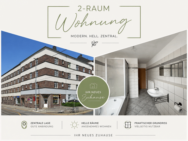 Wohnung zur Miete 380 € 2 Zimmer 63,4 m² 2. Geschoss frei ab sofort Bernsdorfer Straße 89 Bernsdorf Bernsdorf 09126