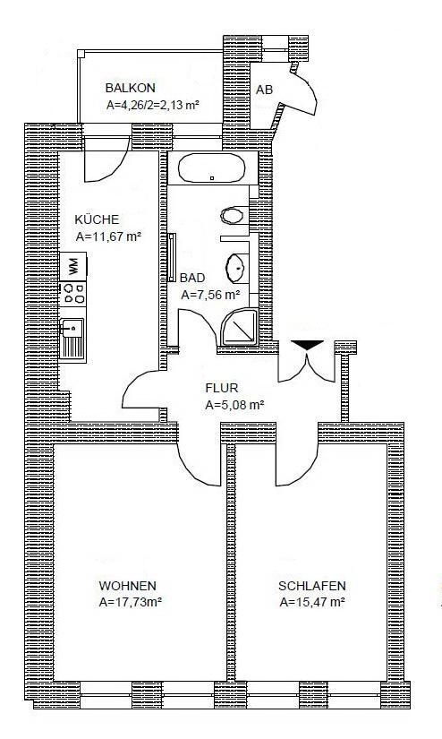 Wohnung zum Kauf 170.000 € 2 Zimmer 60 m²<br/>Wohnfläche EG<br/>Geschoss Siemensstraße 26 Plagwitz Leipzig 04229