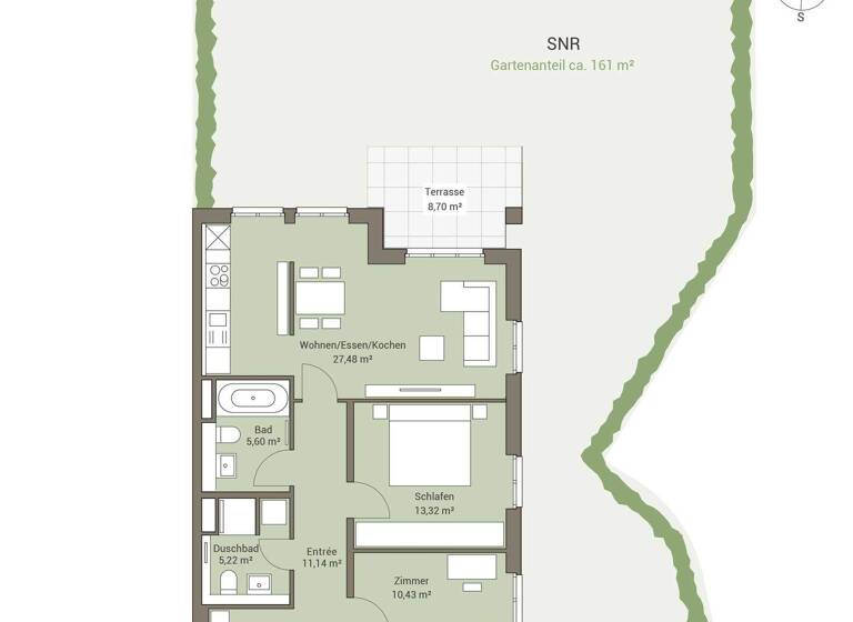 Wohnung zum Kauf - Erstbezug provisionsfrei 559.500 € 3 Zimmer 77,5 m² EG Georg-Hermann-Allee 117 Bornstedter Feld Potsdam 14469