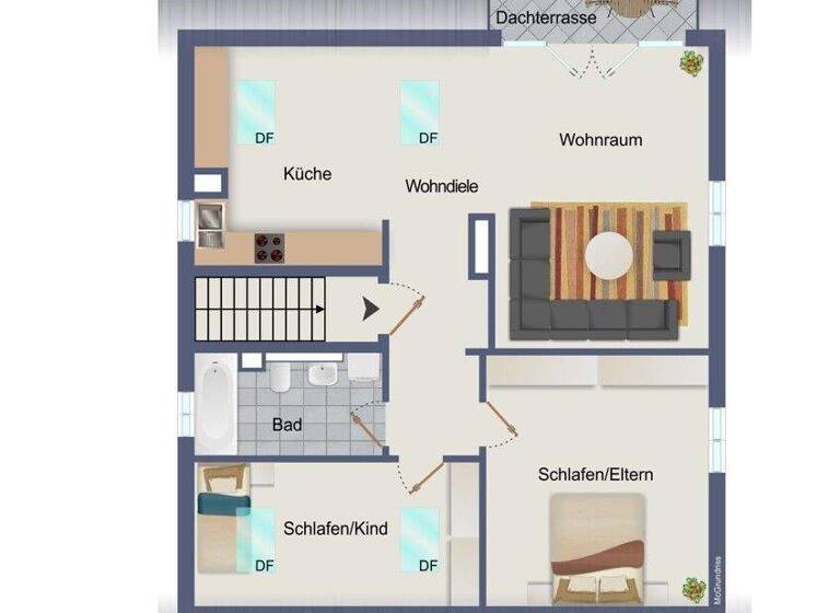 Wohnung zur Miete 770 € 3 Zimmer 64,9 m² 2. Geschoss frei ab sofort Walldorf 69190
