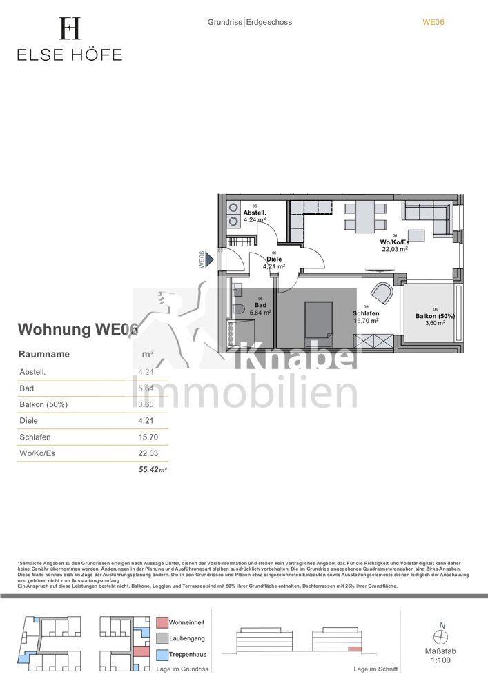 Wohnung zum Kauf provisionsfrei 221.138 € 2 Zimmer 55,4 m²<br/>Wohnfläche EG<br/>Geschoss Melle - Mitte Melle 49324