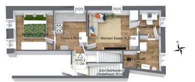 Apartment zur Miete 500 € 2,5 Zimmer 46,7 m² 1. Geschoss frei ab sofort Äußere Türkengasse 1 Weißenburg Weißenburg i. Bay. 91781