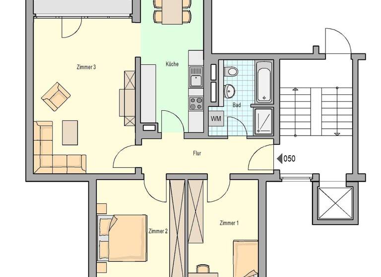 Wohnung zur Miete nur mit Wohnberechtigungsschein 613 € 3 Zimmer 79,7 m² 4. Geschoss Ehrang Trier 54293