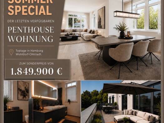 Penthouse zum Kauf - Neubau provisionsfrei 1.949.900 € 4 Zimmer 192,5 m² Wohldorf-Ohlstedt Wandsbek 22397
