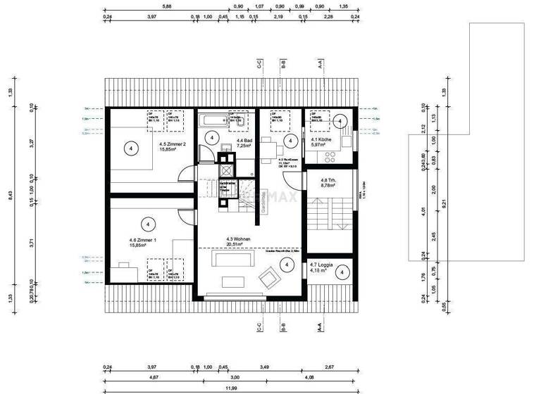 Wohnung zum Kauf 399.900 € 3,5 Zimmer 78,6 m² frei ab 13.04.2026 Zuffenhausen 70435