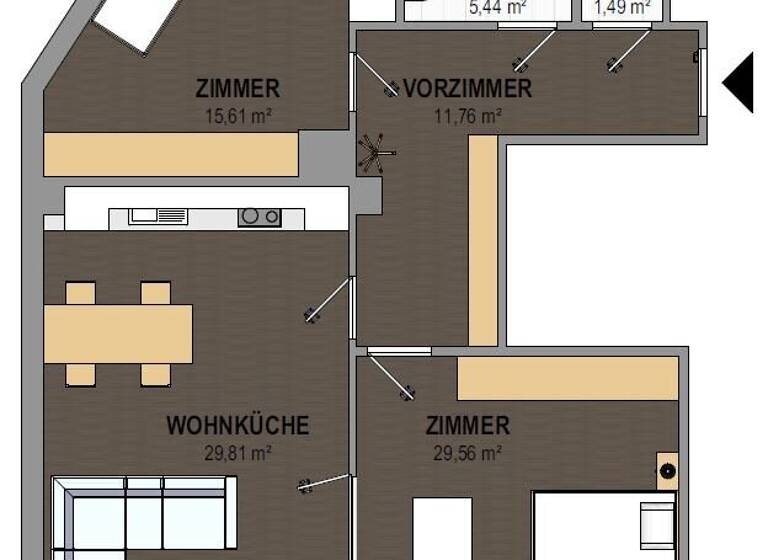Wohnung zum Kauf 2.400.000 € 3 Zimmer 93,7 m² 4. Geschoss Wien 1010
