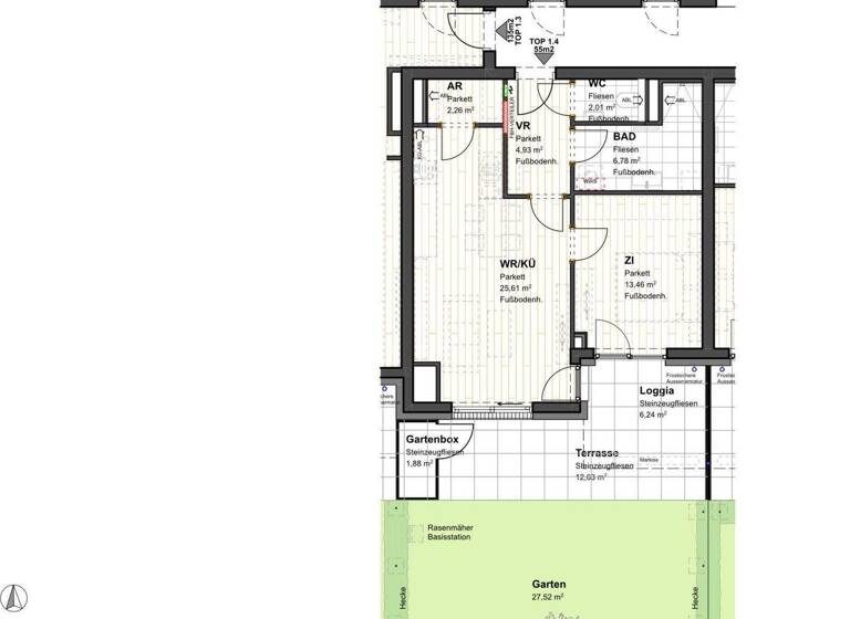 Wohnung zum Kauf - Erstbezug 369.000 € 2 Zimmer 55,1 m² 1. Geschoss Lichtenfelsgasse Innere Stadt Klagenfurt am Wörthersee 9020