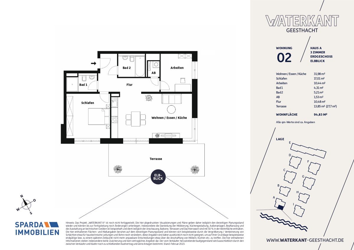 Wohnung zum Kauf provisionsfrei 553.000 € 3 Zimmer 94,8 m²<br/>Wohnfläche Düneberg - Süd, Bez. 4 Geesthacht 21502