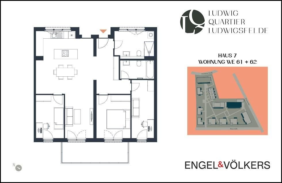 Wohnung zum Kauf 560.000 € 4 Zimmer 106,3 m²<br/>Wohnfläche 3.<br/>Geschoss ab sofort<br/>Verfügbarkeit Donaustraße 2a Ludwigsfelde Ludwigsfelde 14974