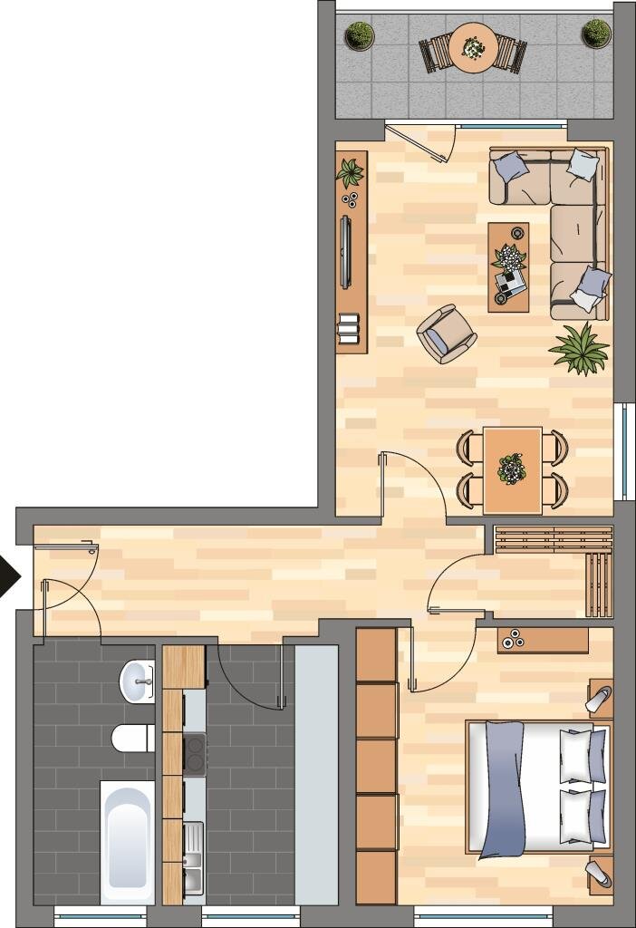 Wohnung zur Miete nur mit Wohnberechtigungsschein 347 € 2 Zimmer 59,1 m²<br/>Wohnfläche 3.<br/>Geschoss Föhrenweg 3 Haßloch 67454