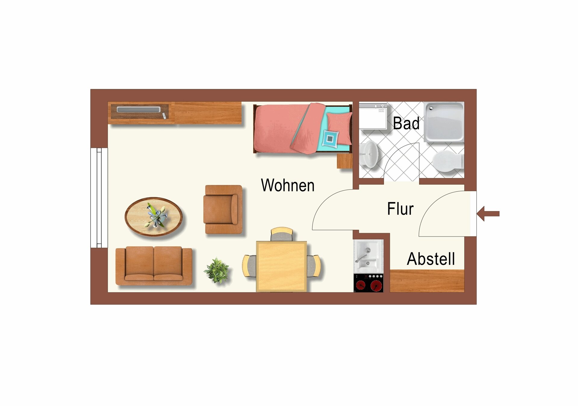 Wohnung zum Kauf provisionsfrei 99.000 € 1 Zimmer 30,2 m²<br/>Wohnfläche EG<br/>Geschoss Hackenweg Oldenburg / Bürgerfelde 26127