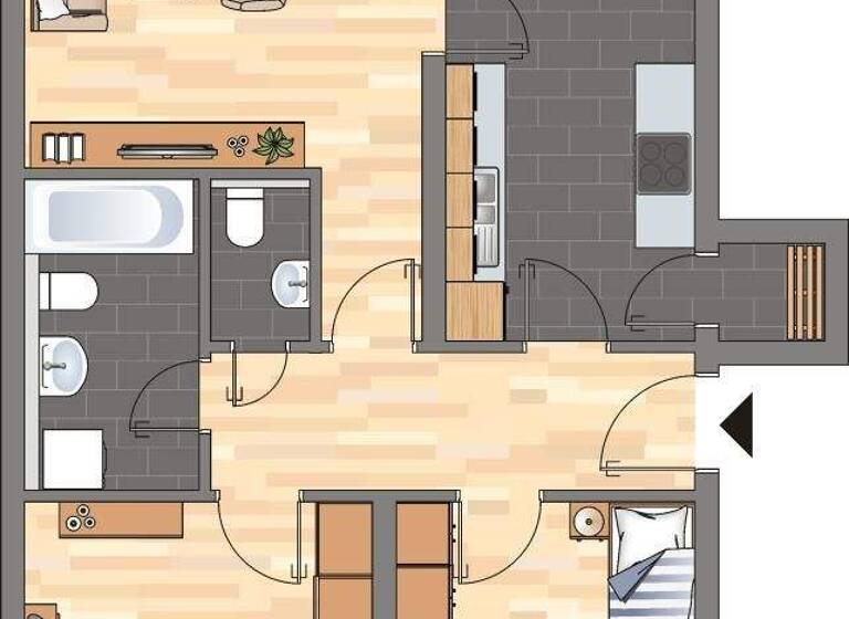 Wohnung zur Miete 799 € 3 Zimmer 78,1 m² 2. Geschoss frei ab 10.03.2026 Uhlandstraße 64 Grünstadt 67269