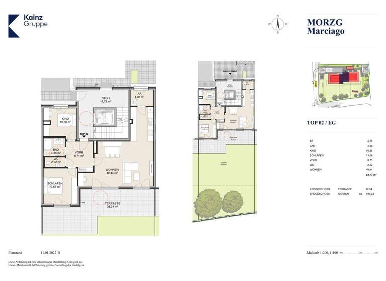 Wohnung zum Kauf - Erstbezug 834.000 € 3 Zimmer 83,8 m² EG Salzburg 5020