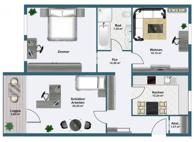 Wohnung zum Kauf 455.000 € 3 Zimmer 104,7 m² EG Sebald Nürnberg 90403