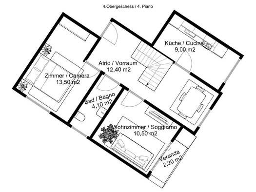 Wohnung zur Miete 1.850 € 5 Zimmer 126 m² 6. Geschoss Bozen 39100